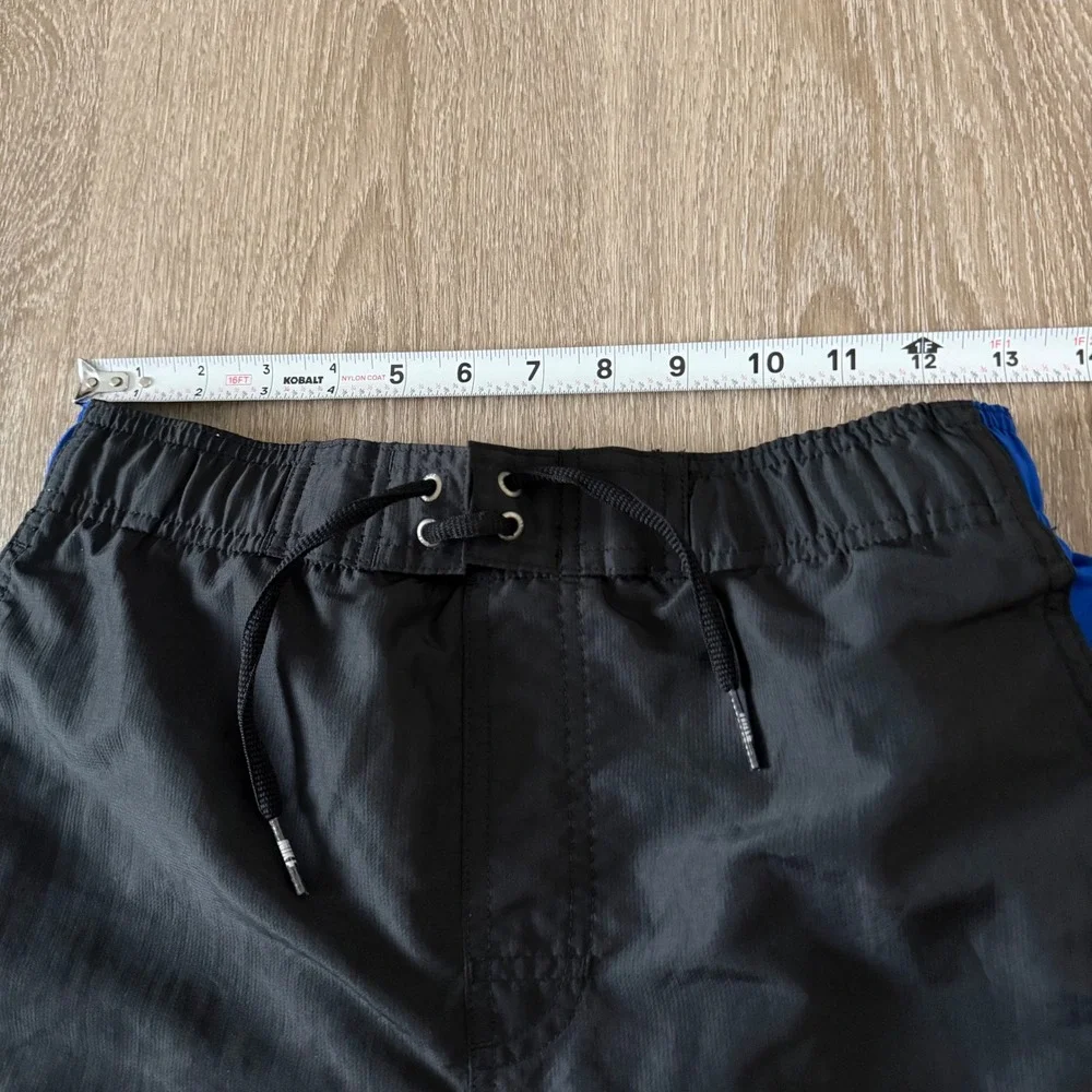 VTG Nike Swim Trunks Black Blue Colorblock Mesh Lined Board Shorts Mens Small